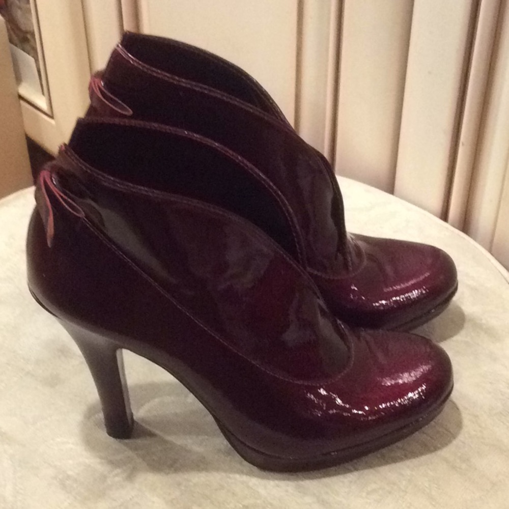 Jessica Simpson Burgundy Platform Shoes Sz 6.5 View 4